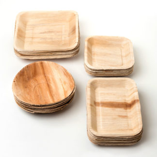 Palm leaf dishes by Compostella