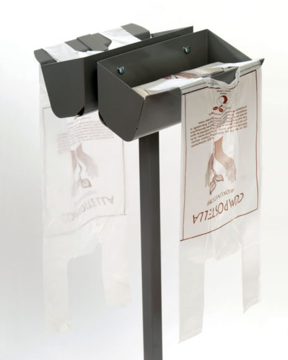 Bag dispenser with stable stand and 2 dispensers