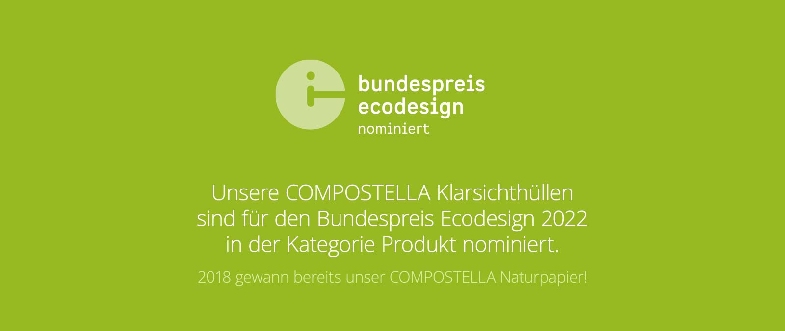 Compostella Nominierung Bundespreis Ecodesign 2022